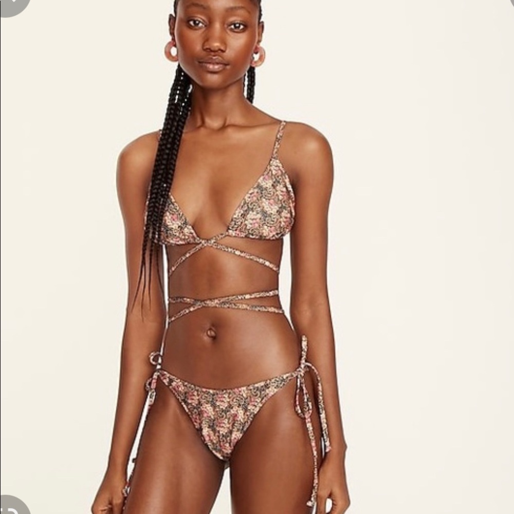 J. Crew two-piece wrap around bikini set ratti prism floral NWT sz small
